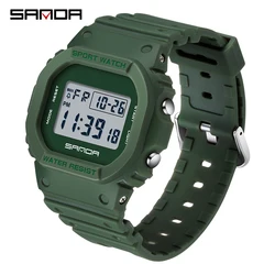 SANDA Luxury Military Sport Digital Men's Waterproof Watch with Alarm and Stopwatch (Army Green)