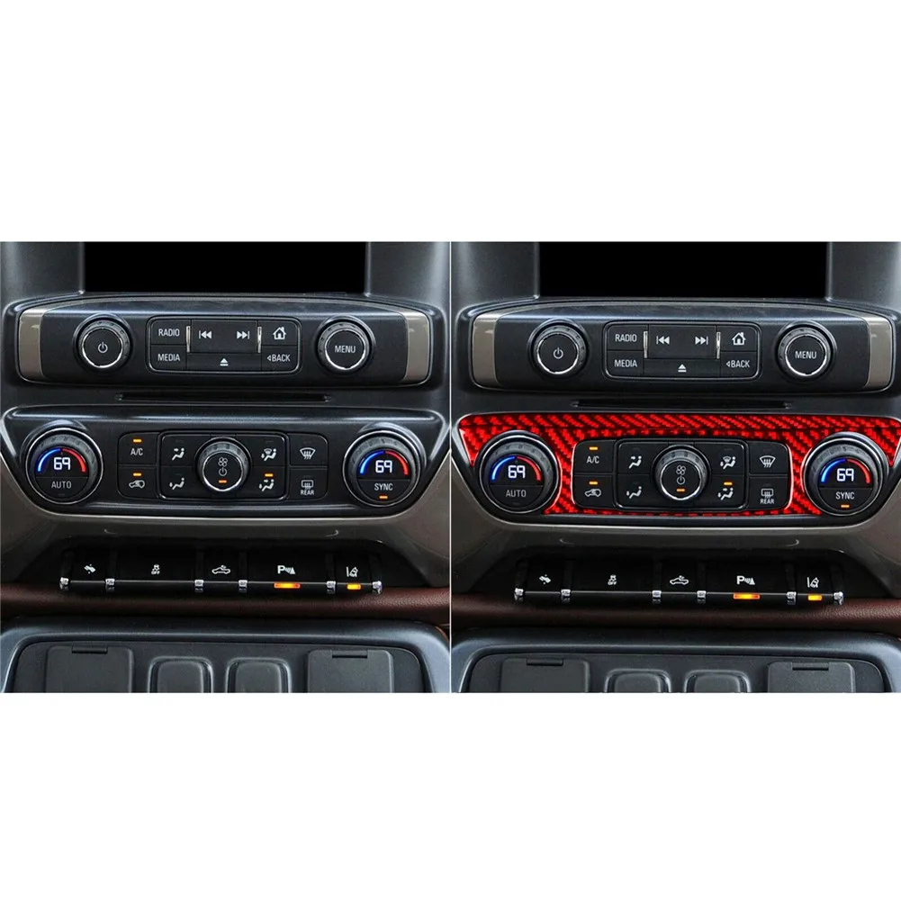 Chevrolet Thorold 1500/GMC Sierra 1500 2014-2018 용 자동차 인테리어 모조 탄소 섬유 장식 스티커 액세서리