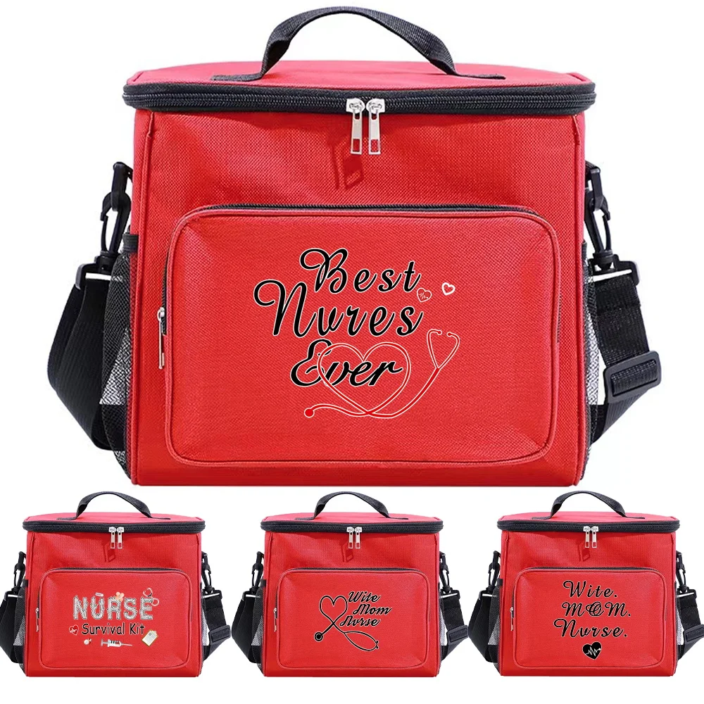 

Женская сумка для ланча, Термоизолированный пищевой контейнер унисекс розового цвета для гигиены, обеденный контейнер, серия медсестер с принтом