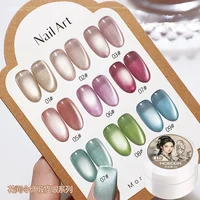 5g/Bottle White Moonlight Nail Cat's Eye Gel Magnetic Satin Gel Polish 9-Colors Soak Off Glitter Phototherapy Manicure Varnish 1