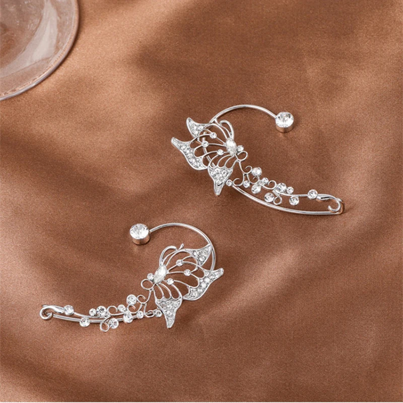 Orecchino a Clip Senza Piercing con Charm Animale Carino, Bellissimo Orecchino a Farfalla