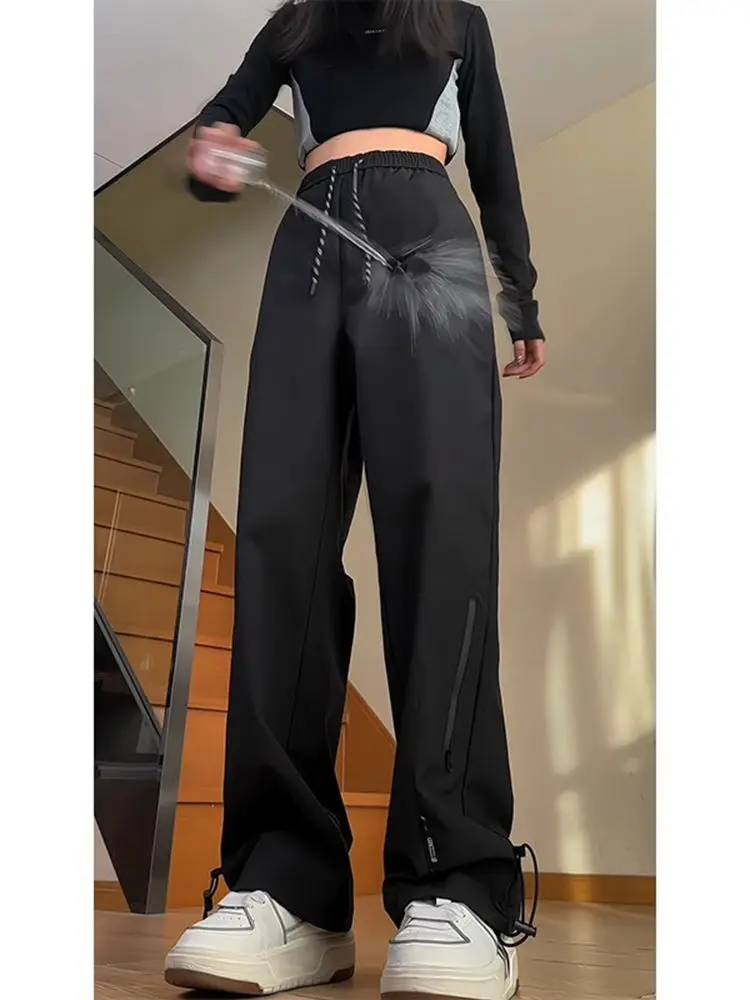 Wide Leg Assault Pants Women's American Loose Straight Tube Slimming Windproof and Waterproof Hiking Casual Workwear Pants 3