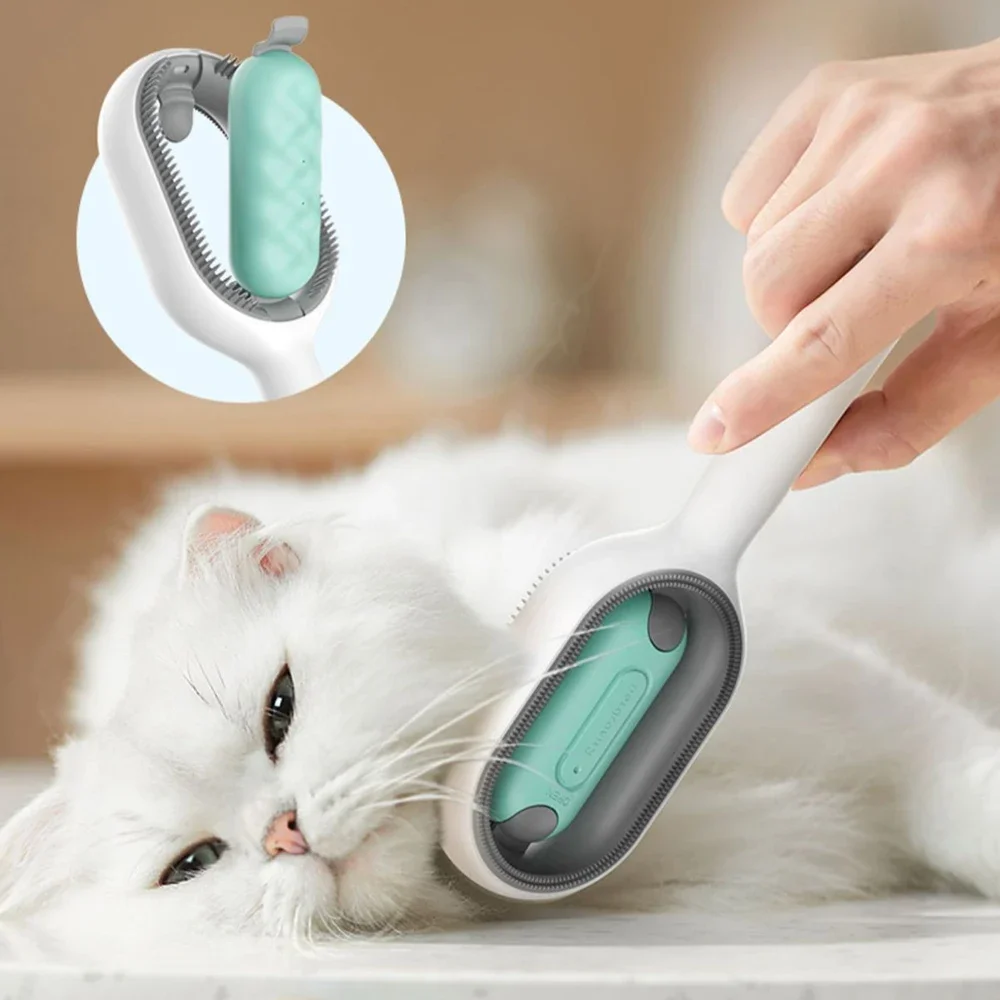 Cat Brush Long Hair Remover Brush for Dog Cat Silicone Pet Grooming Comb with Wipe and Water Tank Pet Product Accessories 3