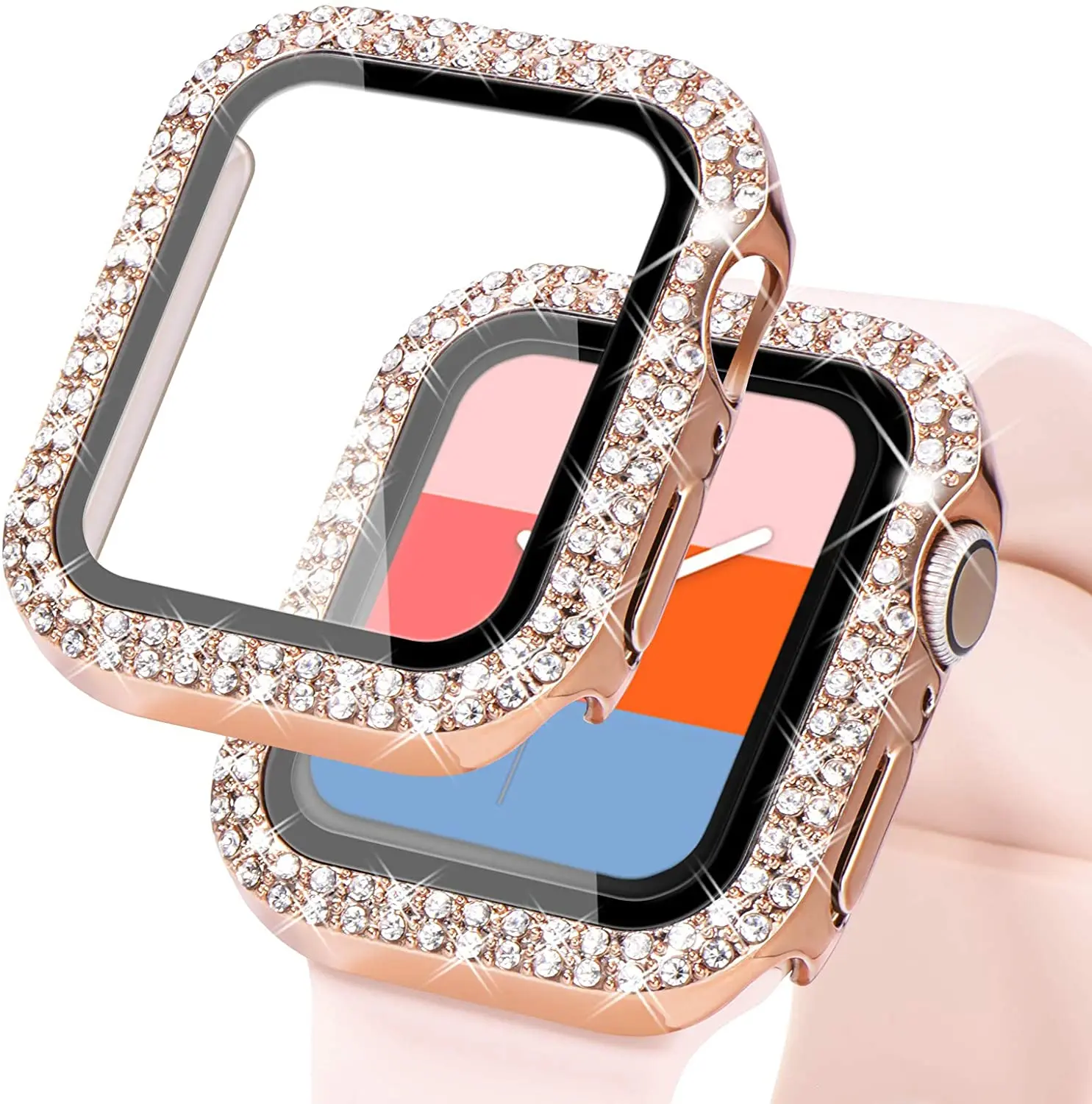 Coque en film diamant et film guatémaltèque pour Apple Watch, housse de protection en verre pour iWatch Series 8, 7, 6, 5, 4, 3, SE, 45mm, 41mm, 44mm, 42mm, 40mm 1 Coque en film diamant et film guatémaltèque pour Apple Watch, housse de protection en verre pour iWatch Series 8, 7, 6, 5, 4, 3, SE, 45mm, 41mm, 44mm, 42mm, 40mm 1
