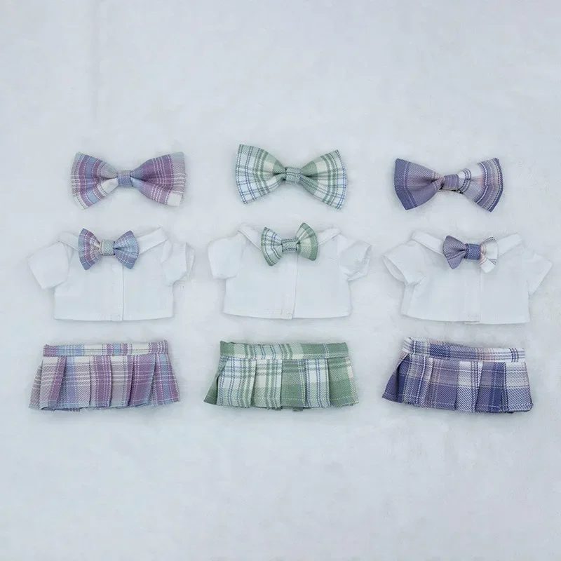 10cm 20cm baby clothes JK skirt suit 15cm Cotton doll clothes figure-bow tie pleated skirt doll clothes doll accessories