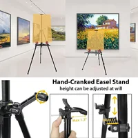 Art easel, adjustable floor folding aluminum easel, sturdy and portable easel for painting and exhibition. 4