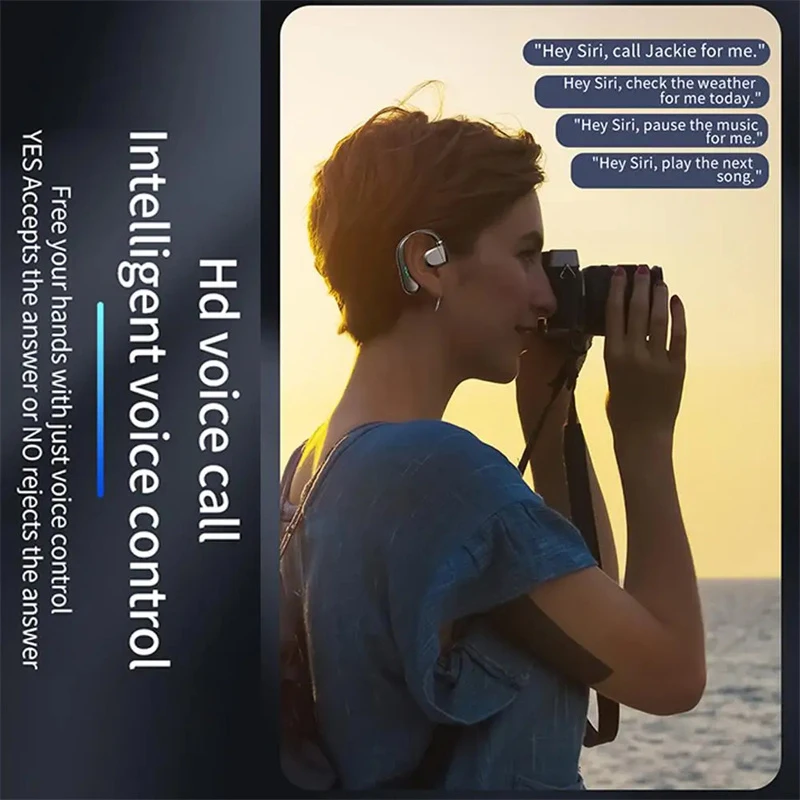 Wireless Bluetooth Headphones With Microphone Bone Conduction Earphones Handsfree Noise Canceling Headset For Driving Audifonos 6