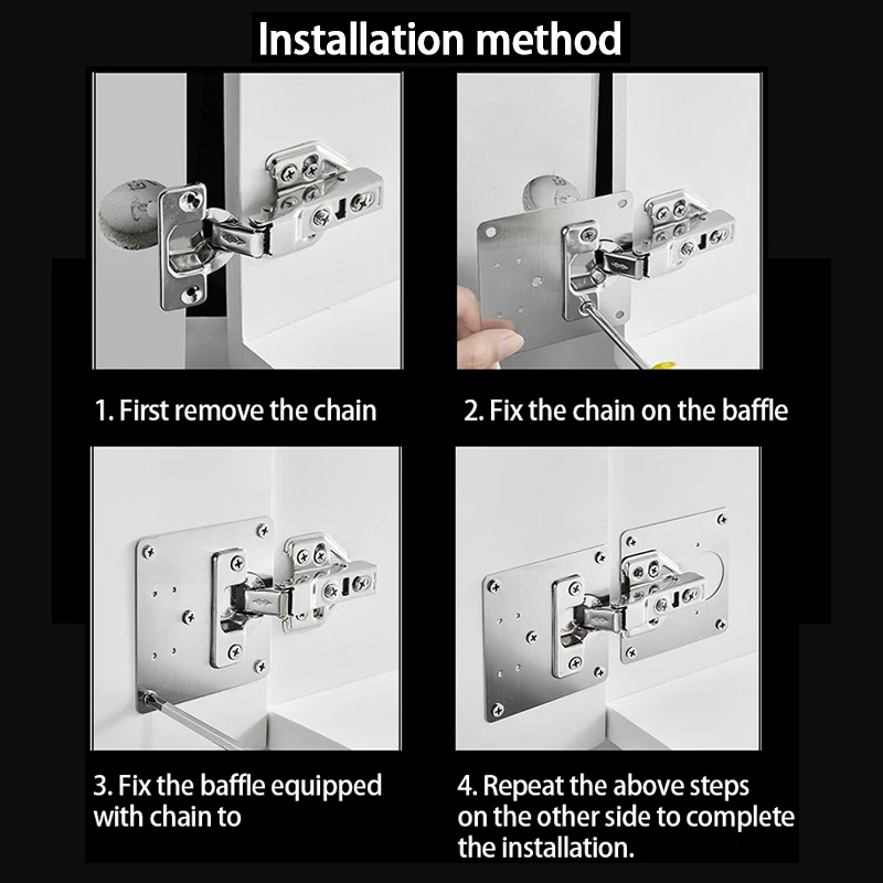 1PC New Cabinet Hinge Repair Plate Kit Kitchen Cupboard Door Hinge Mounting Plate With Screws Flat Fixing Brace Brackets Durable