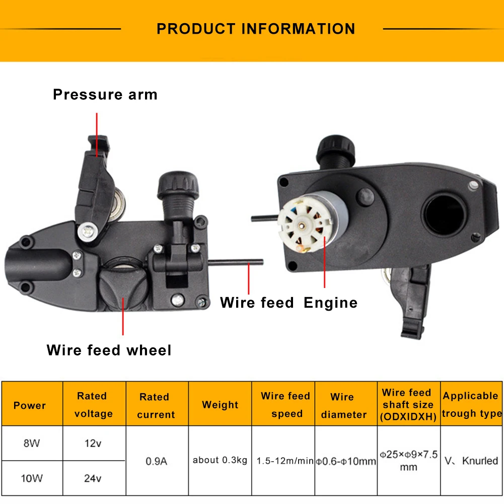 DC 12V/24V Mini Wire Feeder Motor 0.6-1.0mm Soldering Assistant for MIG Welding Machine Wire Feeding Assembly Machine Accessorie