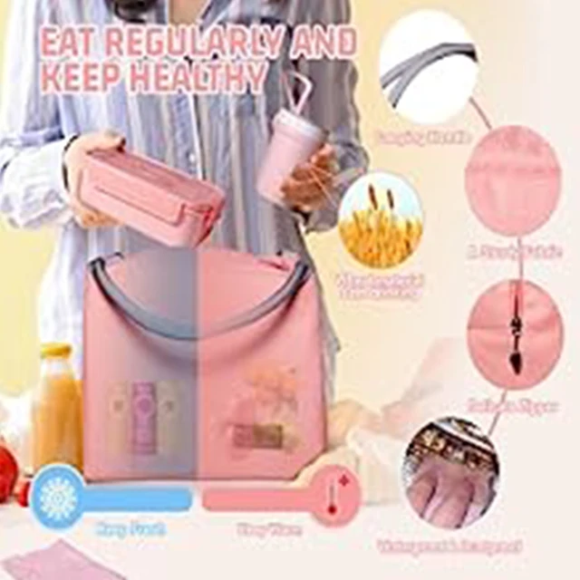 Bento Lunch Box avec 3 compartiments, récipient étanche pour enfants,  adultes, adolescents, école, tasse, sac à lunch, cuillère, fourchette -  AliExpress