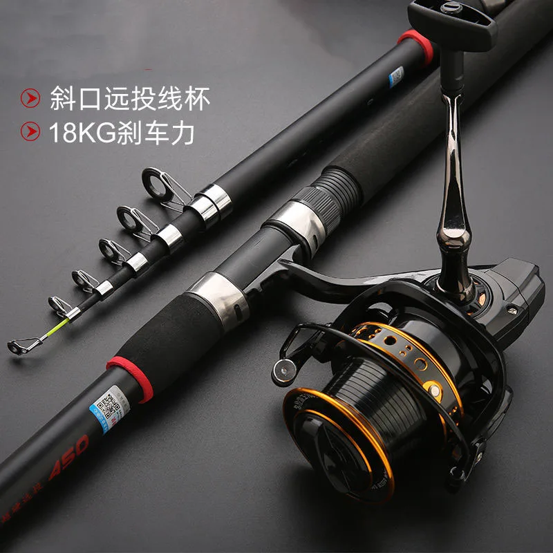 Telescopic Carbon Coarse Fishing Rod and Reel with Accesory kit. 