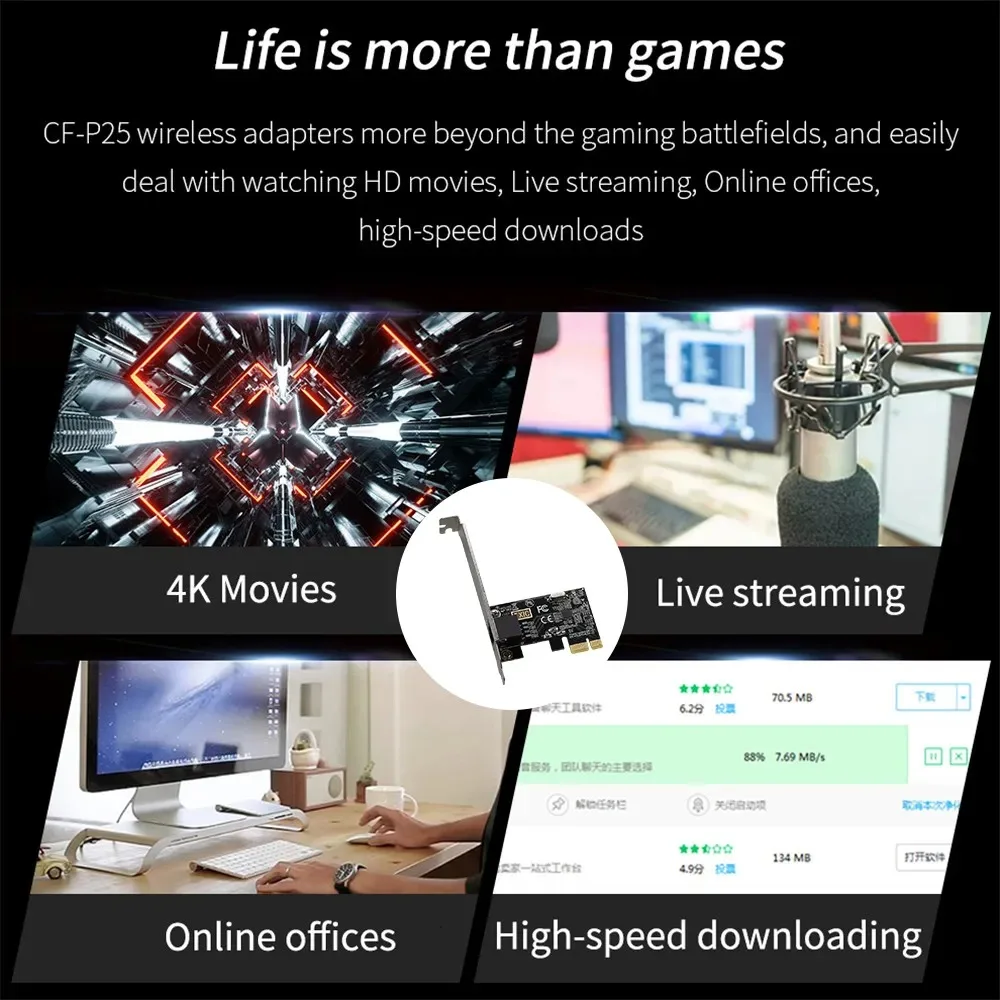 1G PCI-E To RJ45 Network Card RTL8111E Chip Gigabit Ethernet PCI Express Network Card 10/100/1000Mbps 1Gbps For PC