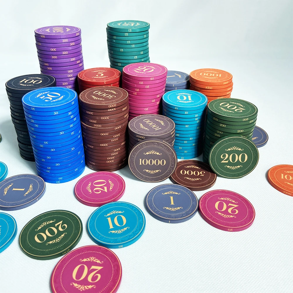 100pcs Ceramic Chips 43mm Texas Hold'em Poker Chip Set Casino Poker Chips Baccarat Entertainment Coin Round Chips 4