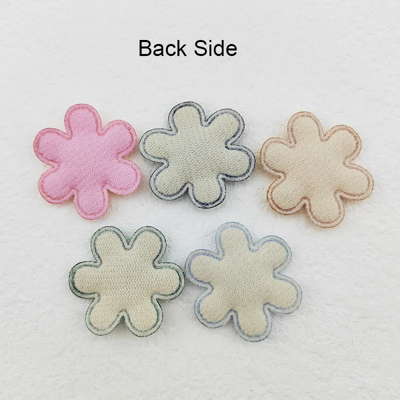 100Pcs 3.3CM Print SnowFlake Flower Padded Appliques For Clothes Hat Sewing  Supplies DIY Headwear Hair Clip Bow Decor Patches - AliExpress