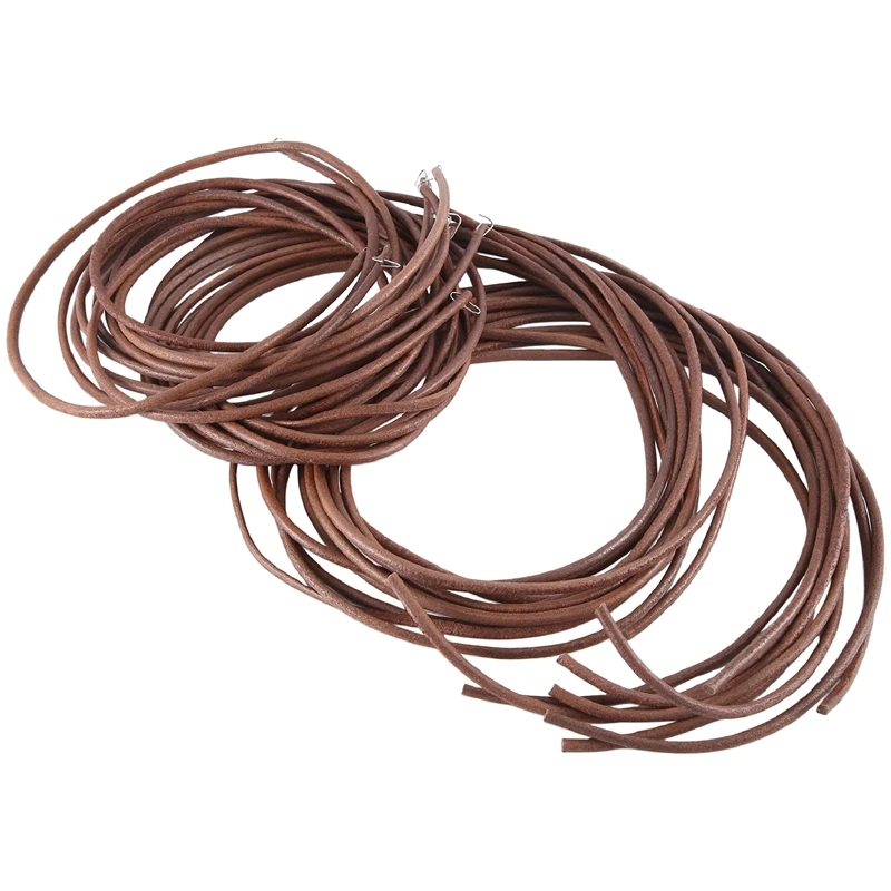 10Pcs Flat Leather Strip Cord Braiding String 0.5Mm Dark Brown Espresso Sewing Machine Belt Parts