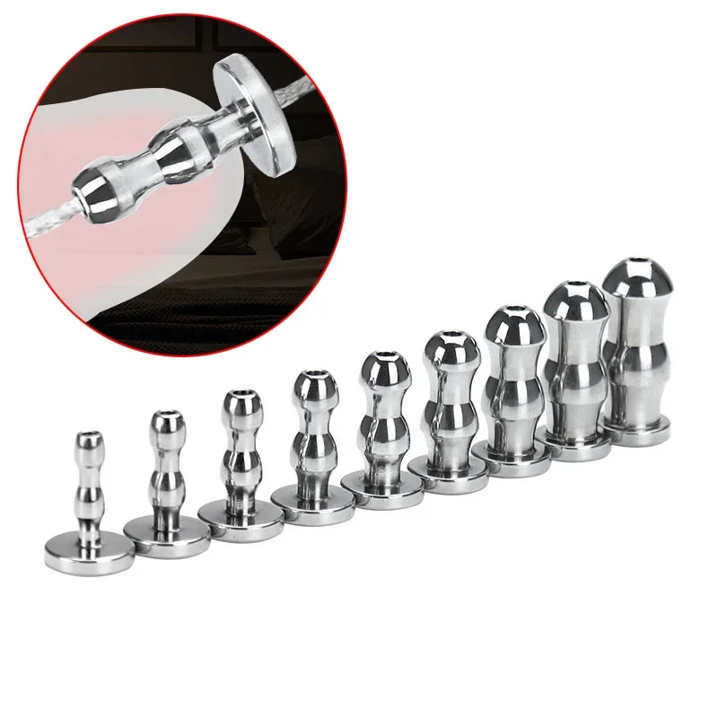 Urethral Dilator Silicone Urethral Dilator Penis Chastity Lock Metal Hollow Urethral Plug Sounding Rod Penis Dilator Urethral Sound Chastity Sex Toys for Men Catheter