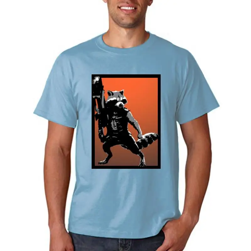 Rocket Raccoon T Shirt Rocket Racoon T-Shirt Cotone Manica Corta T-Shirt Graphic Beach 5X Fun Men Tshirt