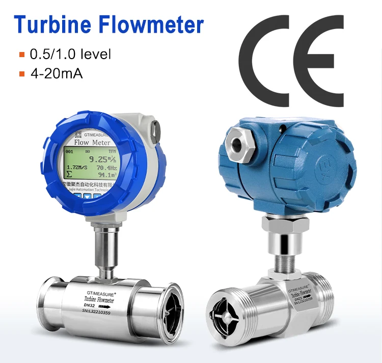 Liquid Turbine Flow Meter 4-20mA Water Flow Meter 24V Oil Water Diesel Alcohol F