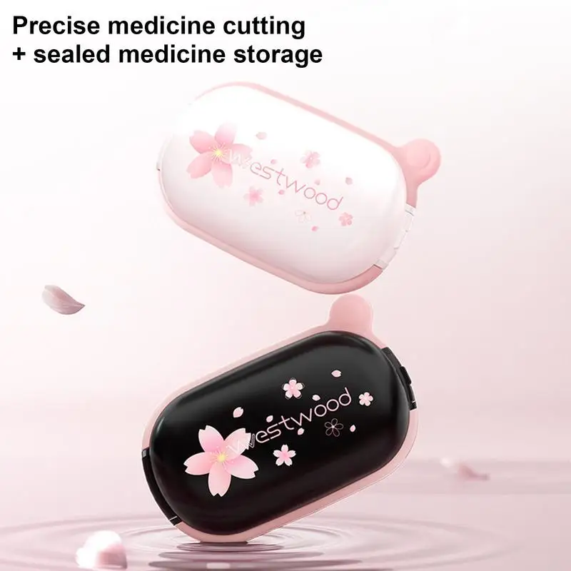 

2 in 1 Pill Cutter And Splitter Medicine Tablet Pill Storage Box Drugs Tablet Cutter Divider Waterproof Portable Pill Case Box