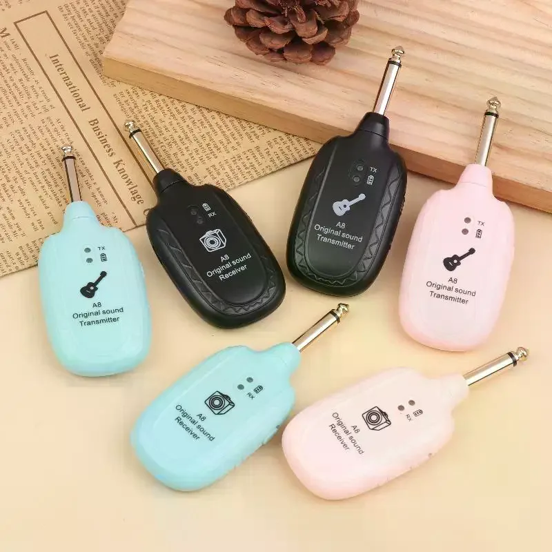 A8 Guitar Wireless System Transmitter Receiver Built In Rechargeable Wireless Guitar Transmitter