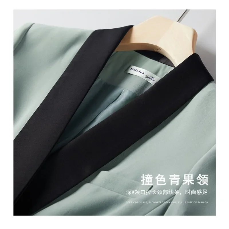 New Women's Spring Autumn Fashion Clothing Two Piece Set Leisure Jacket Temperament Goddess Fan Pants Professional Suit Business