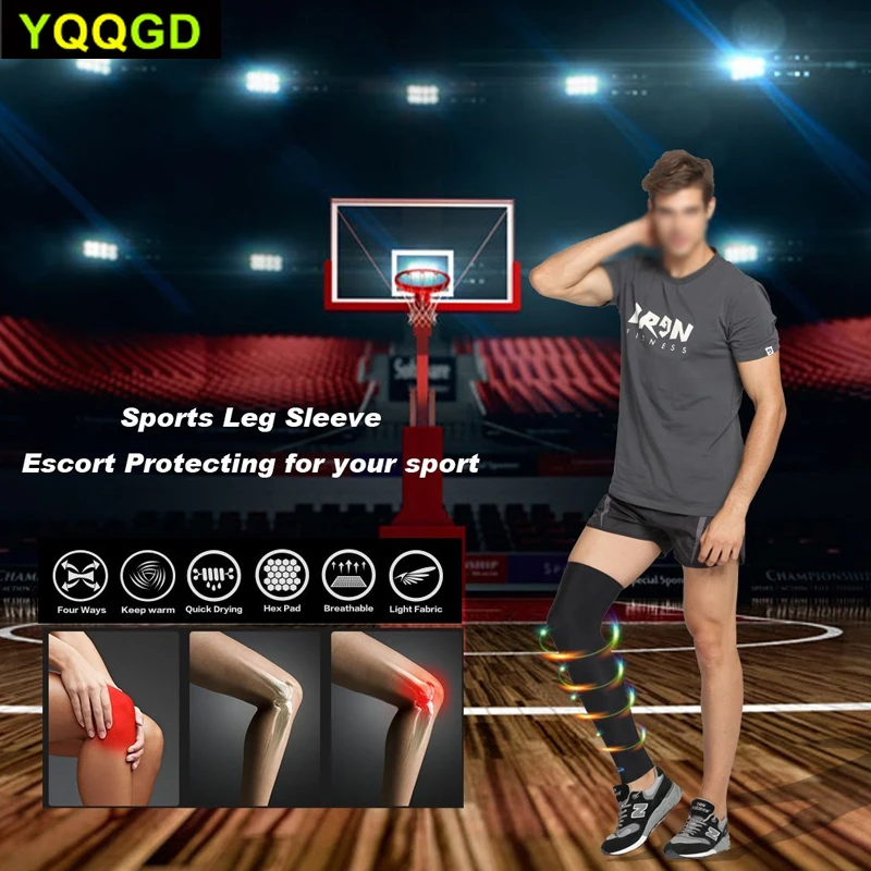 1Pcs Leg Compression Sleeve Men Youth Basketball Sports Footless Calf Compression Socks Knee Brace Support Helps Arthritis,leg compression sleeves