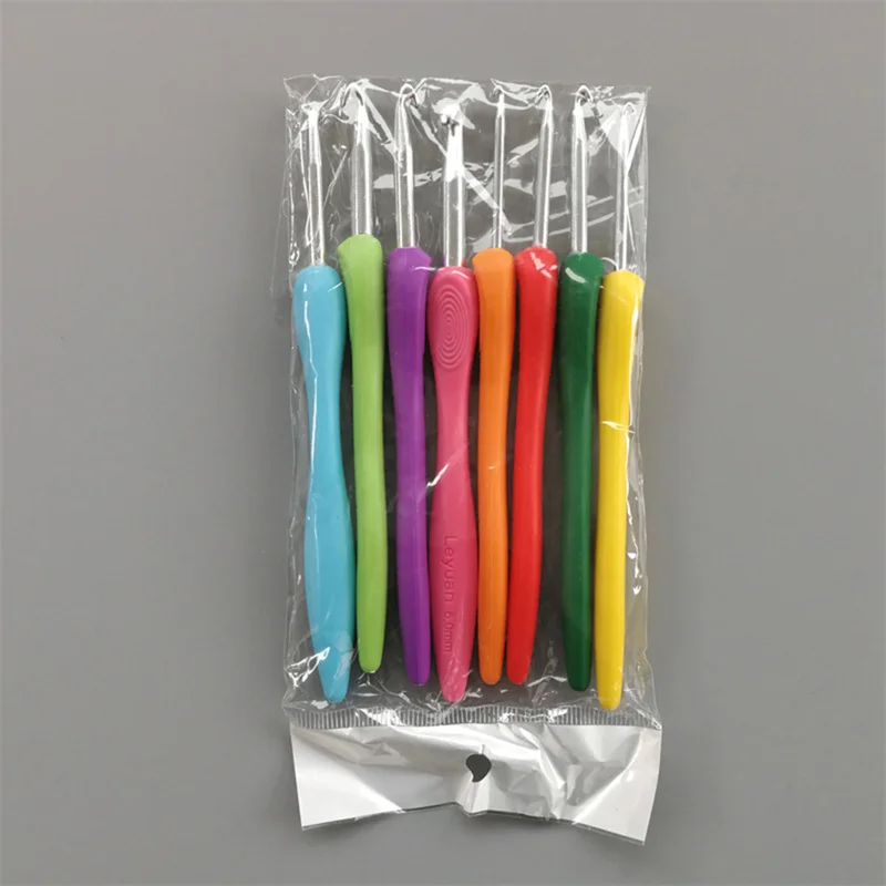 Soft Handle Colorful Aluminium Alloy Crochet Hooks Knitting Needles Set Sewing Knitting Chrochet Hooks DIY 8/9pcs crochet needles