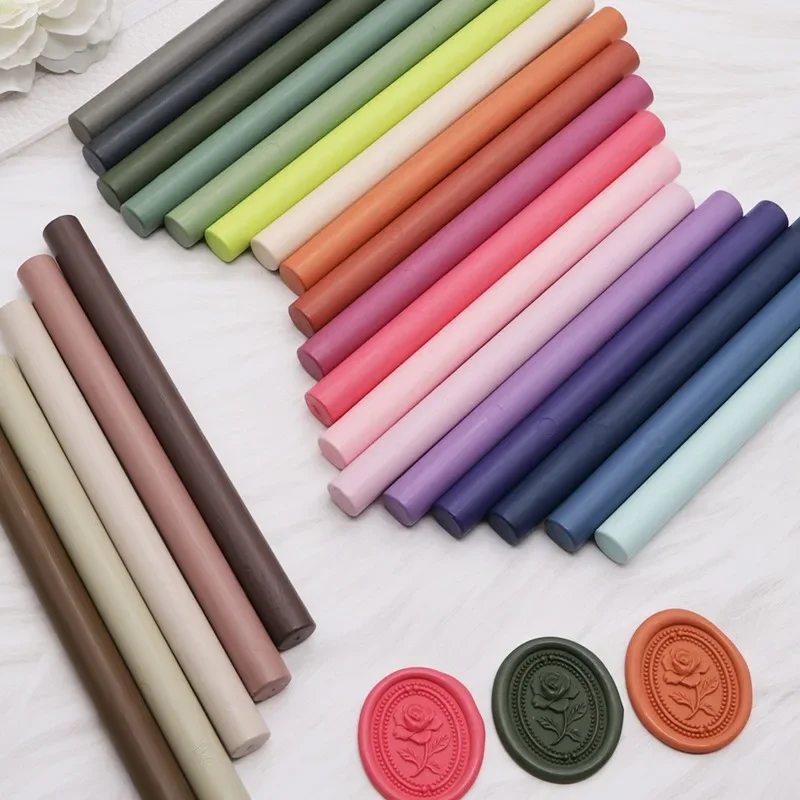 Matte Color Round Sealing Wax Stick Envelope Scrapbooking Sealing Stamp Material Can Be Used with Lacquer Gun 2pcs