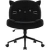 Armless Office Desk Chair with Wheels,Ergonomic Criss Cross Legged Computer Chair with Fabric Padded, Height Adjustable 1