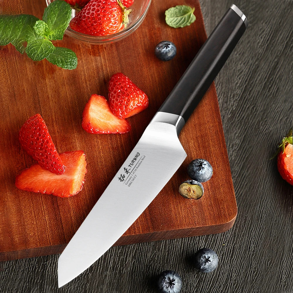 TURWHO 3 Pcs Kitchen Knives Set German 1.4116 Stainless Steel Japanese  Sharp Santoku Cleaver Slicing Utility Chef Knife Sets - AliExpress