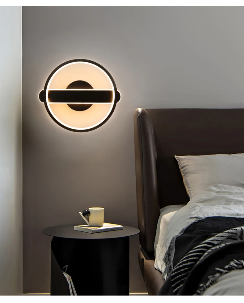 wall sconce lighting New Modern Led Wall Lights Balck White Wall Sconces For Bedside Bedroom Living Room Aisle Corridor Porch Balcony Indoor Fixtures wall sconces for living room