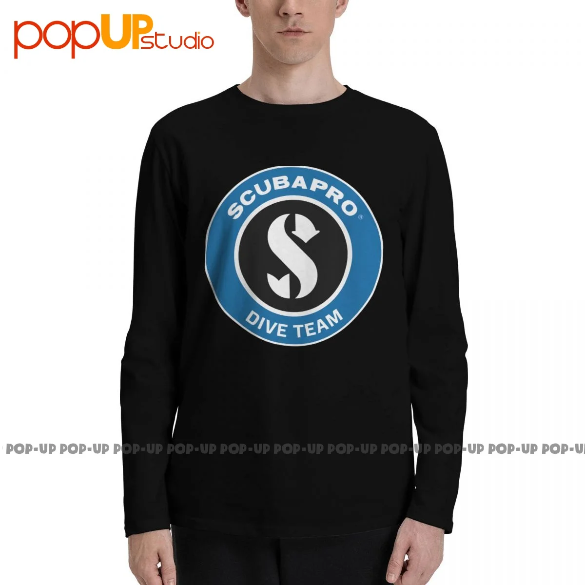 Scubapro T-Shirt A Maniche Lunghe Da Uomo Diver T-Shirt Tee Cool Print Vintage Confortevole