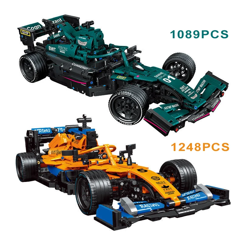 

1248PCS Technical Mclarens F1 Formula Racing Car Building Blocks Expert Super Speed Vehicle Assemble Bricks Toys Gifts For Adult