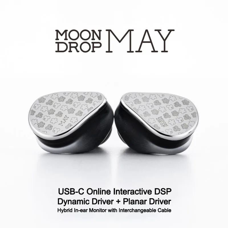 Cuffie MOONDROP MAY DSP USB-C Driver dinamico DSP interattivo Online Driver planare ibrido In-ear con cavo intercambiabile