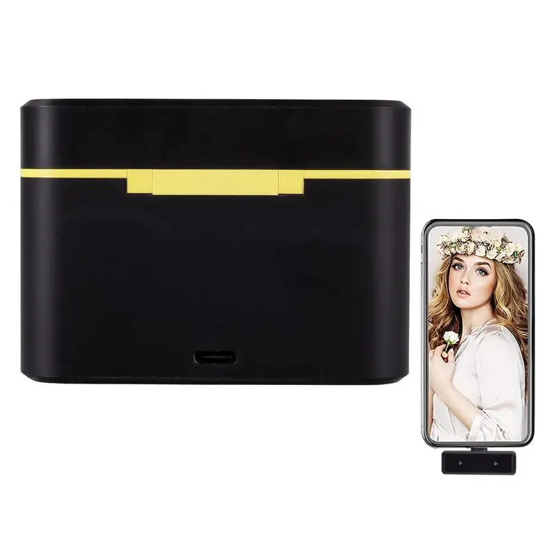 

Беспроводной петличный микрофон для телефона, портативный мини-микрофон с 2 портами для прямой трансляции