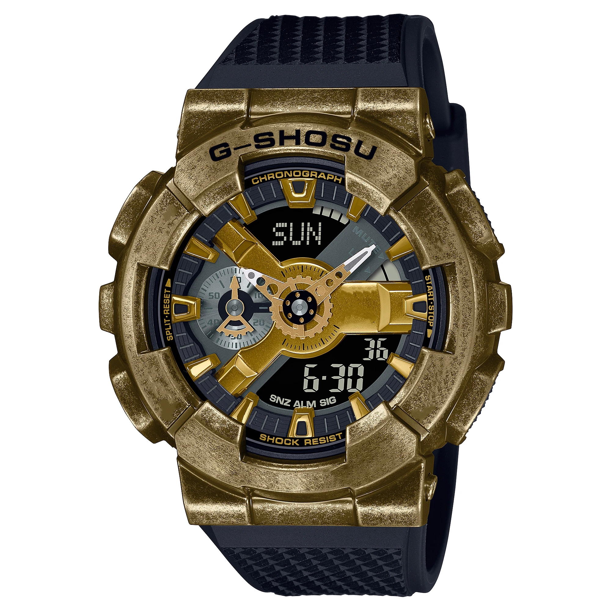 Sports Digital Electronic Unisex Watch Full Function LED Auto Hand Lifting Light Alloy LED Dial Rubber Strap GM Oak Series 6