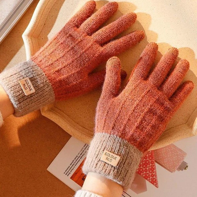 1pair Unisex Stretchy Knit Touch Screen Gloves Winter Holiday