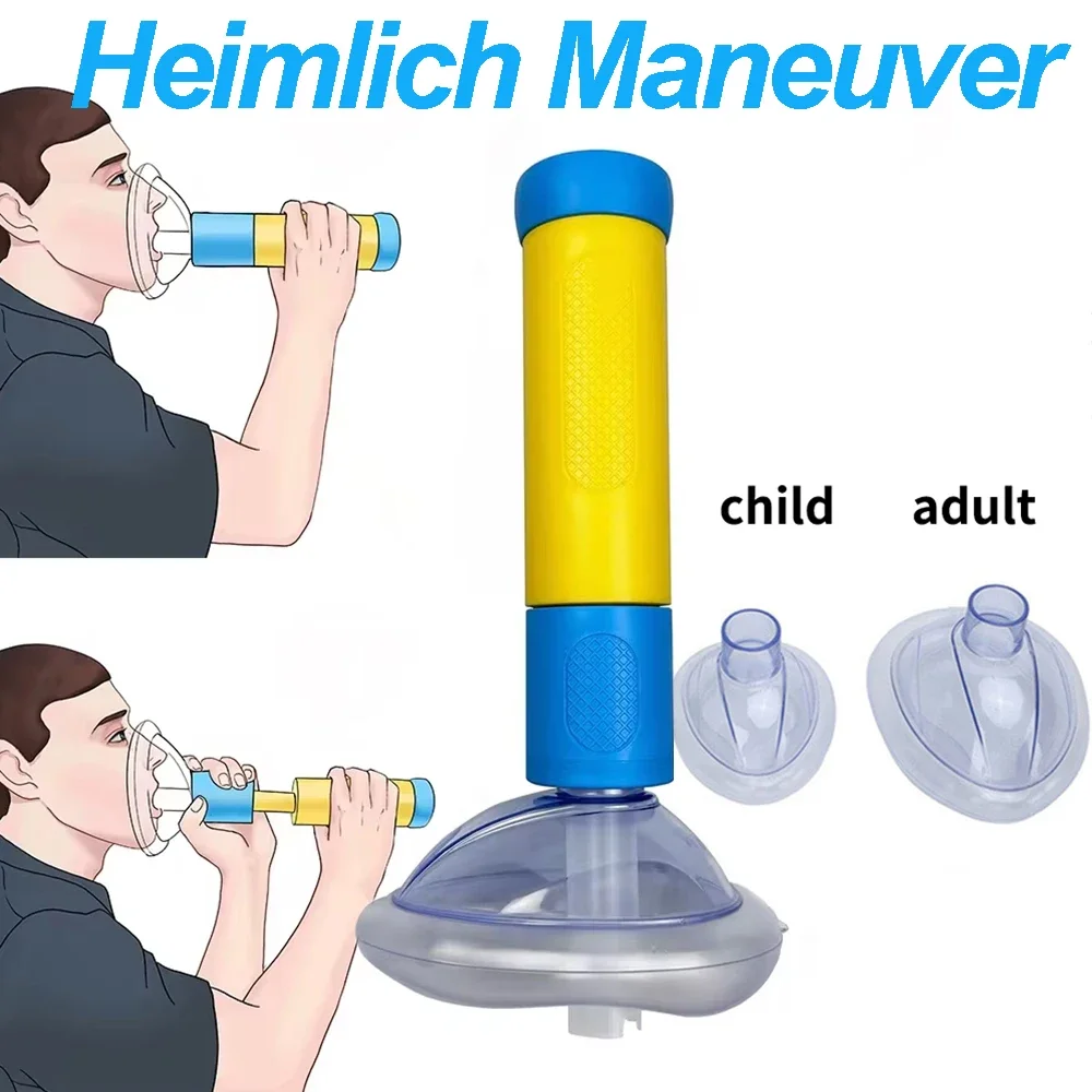 CPR Auto First Aid Anti Choking Rescue Mask Asphyxiation Rescue Device  Home Airway Assist Emergency Kit for Adults & Kids