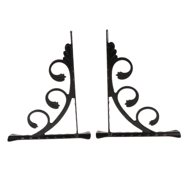 2Db Fekete Alumínium Polc Konzol L Alak Európai Stílusú Falra Szerelt Függő Szög Zárójel Nagy Teherbírású Árucikkekhez - Image 4