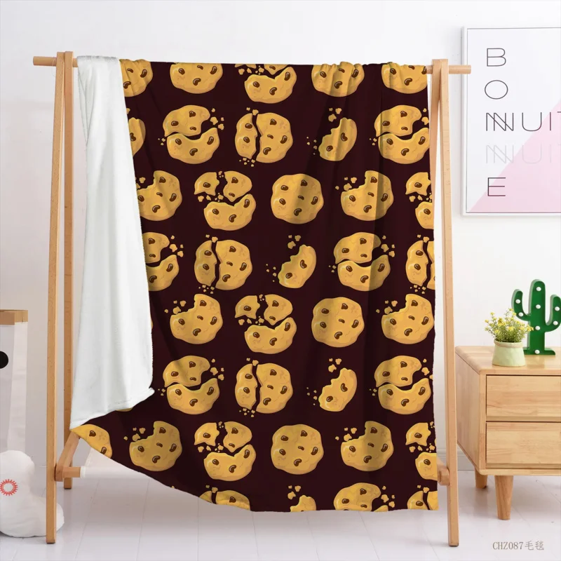 

Flannel Fleece Bed Blanket Cookies Biscuits Cute Throw Blanket Lightweight Cozy for Bedroom All Season Sofa Couch Decor Gifts