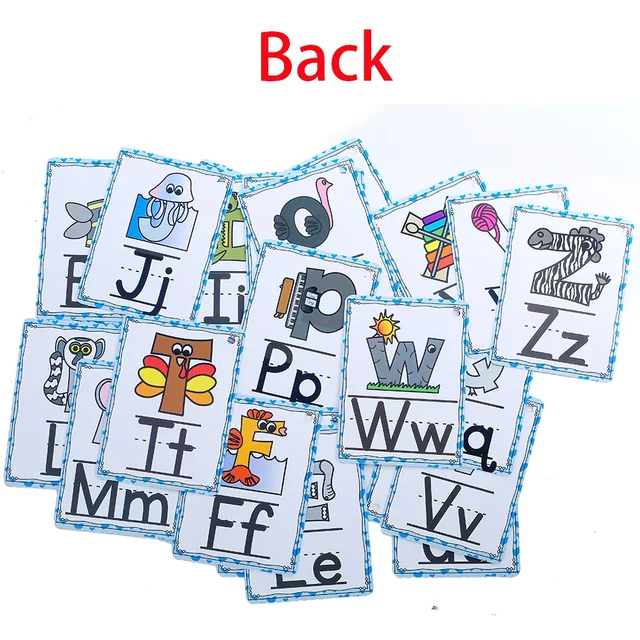 Montessori A - Z English Alphabet Cards with Phonics Words, Ideal for Early Development Educational Toys for Kids Teaching Aids 4