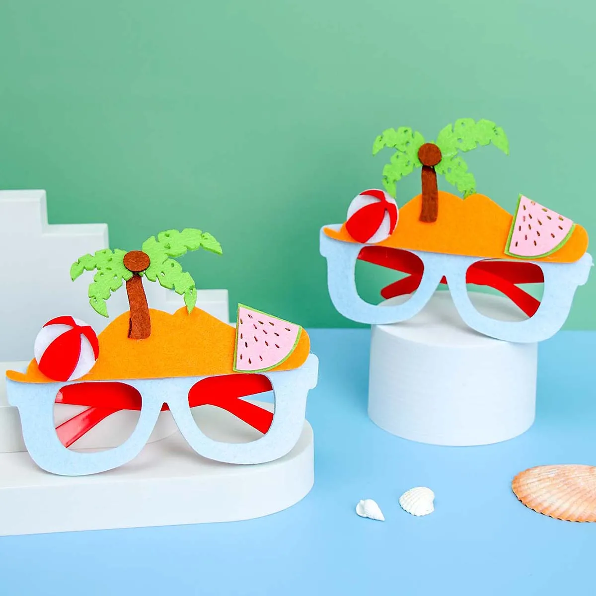 2Pcs/Set Hawaiian Party Sunglasses Flamingo Tropical Luau Pool Beach Party Decoration Supplies Funny Glasses Photo Props Gifts