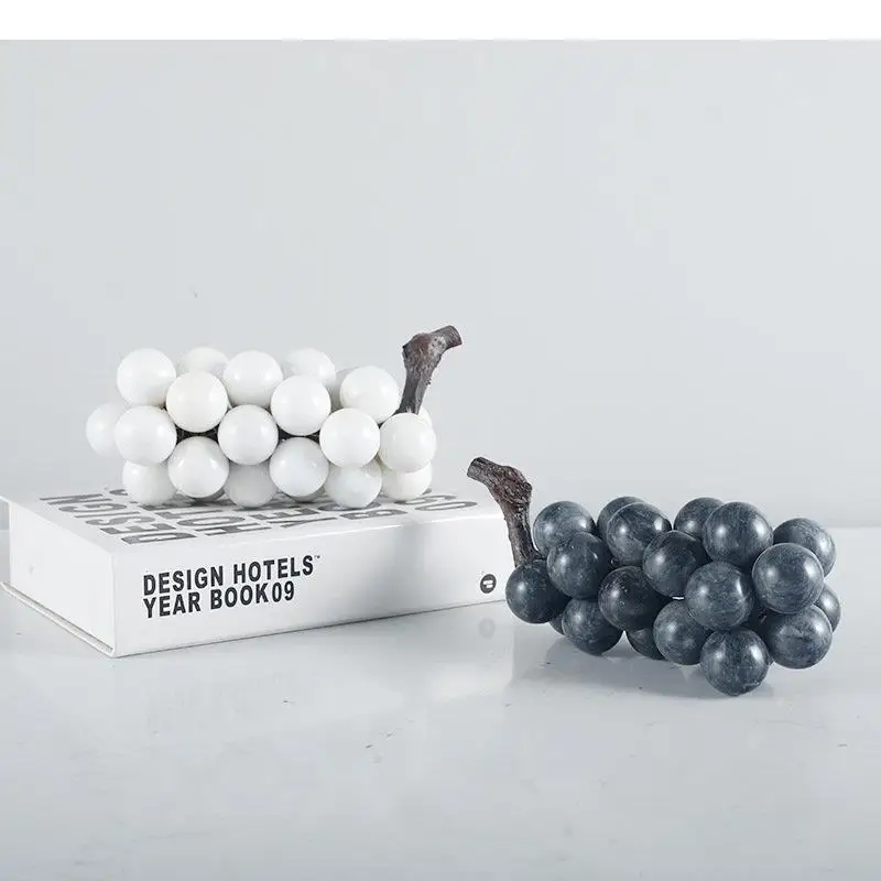 

Minimalism Marble Grape String Sculpture Desk Decoration Imitation Grape Fruit Statue Room Aesthetics Decor Crafts Ornaments