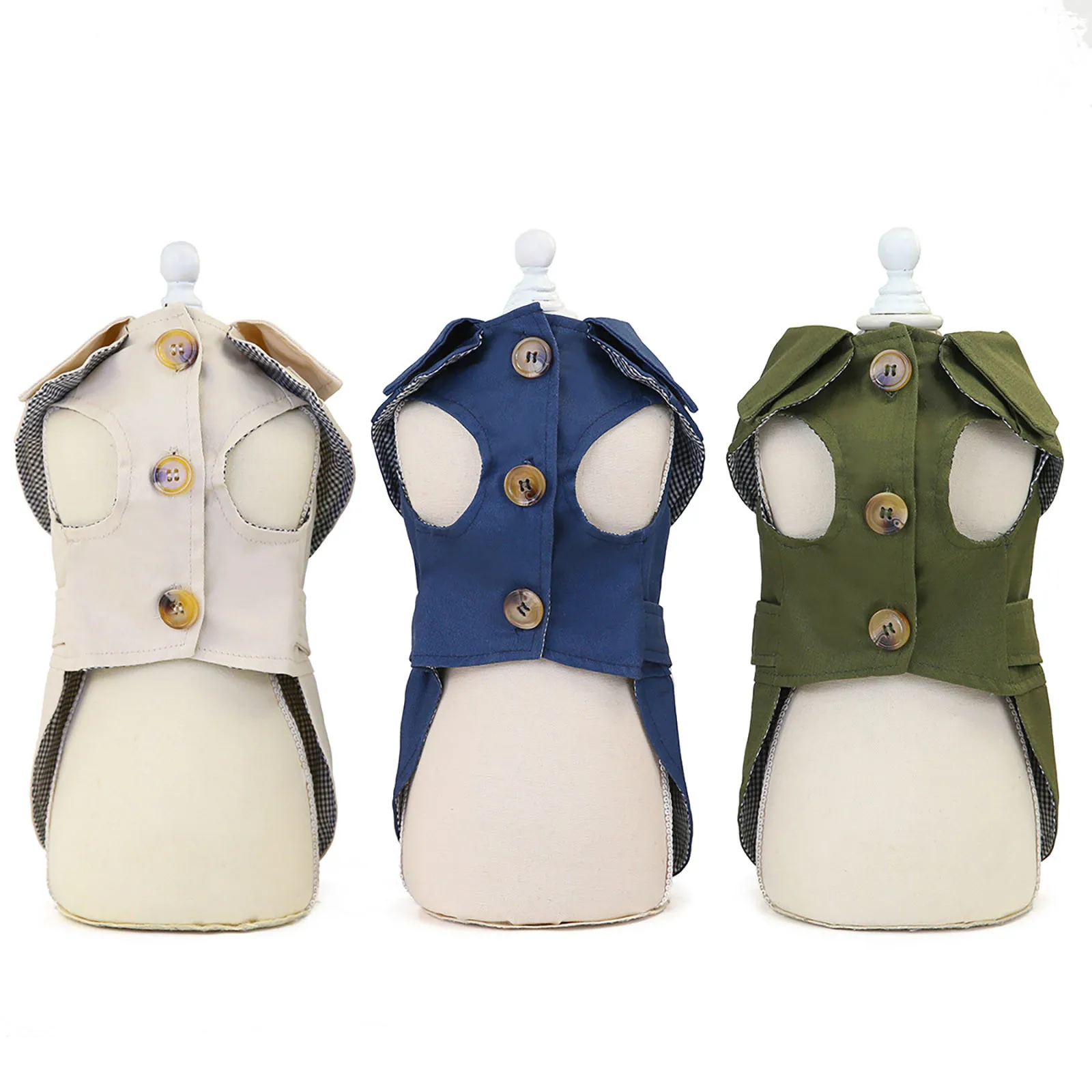 Autumn Dog Trench Coat European And American Style Dog Clothes Accessories Solid Color Belted Chic Pet Clothes одежда для собак