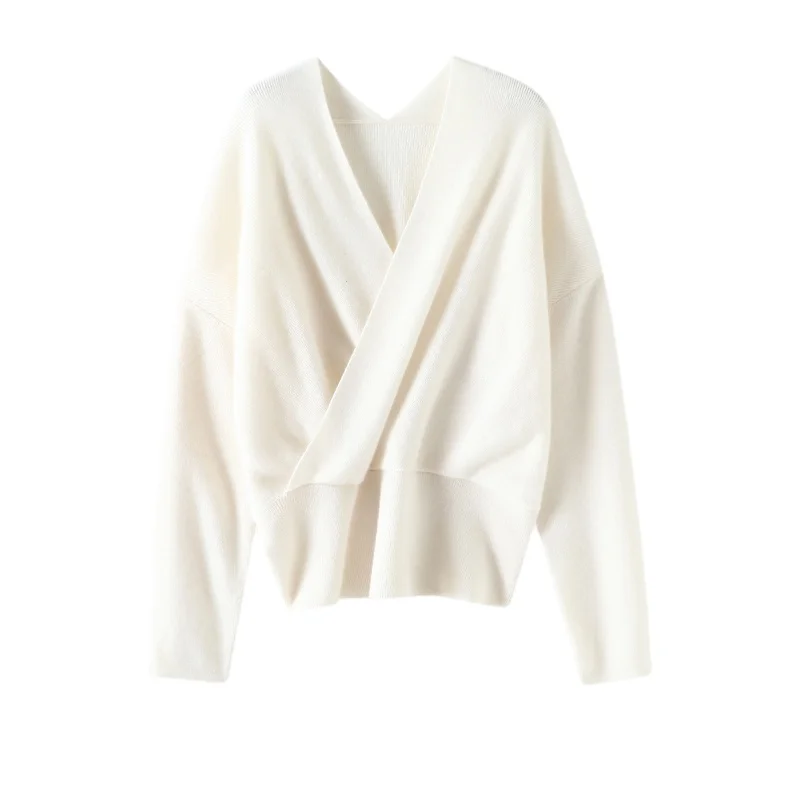 

Design New Cashmere Long Sleeve Top V-Neck LOOSE High Street Autumn/Winter Winter Clothes Women Womens Knitwear Sweater