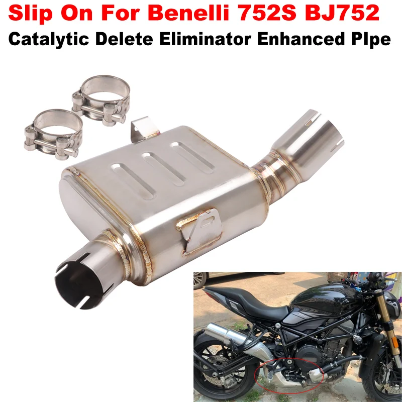 For Benelli 752S BJ752 BJ 752 S Motorcycle Exhaust Catalytic Delete Eliminator DEC Modified Escape Moto Muffler Middle Link Pipe