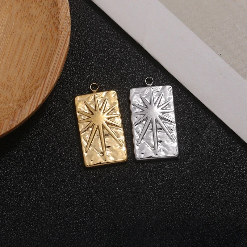 

WZNB 5Pcs Celestial Sun Charms Rectangle Stainless Steel Pendant for Jewelry Making Handmade Necklace Bracelets Diy Accessories