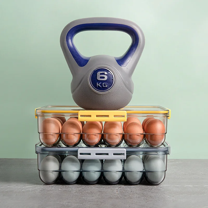 

18 / 24 Case Thick Egg Preservation Box Timing Function PET Transparent Seal With Cover Egg Storage Box