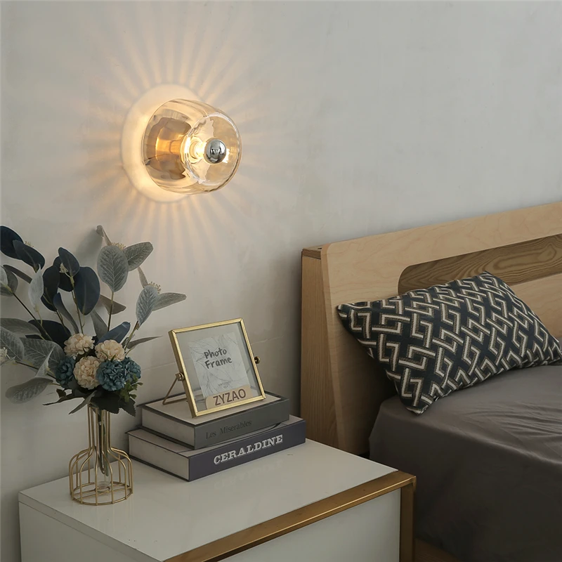 LED باوهاوس الزجاج الجدار مصباح الشمال الرجعية شخص...