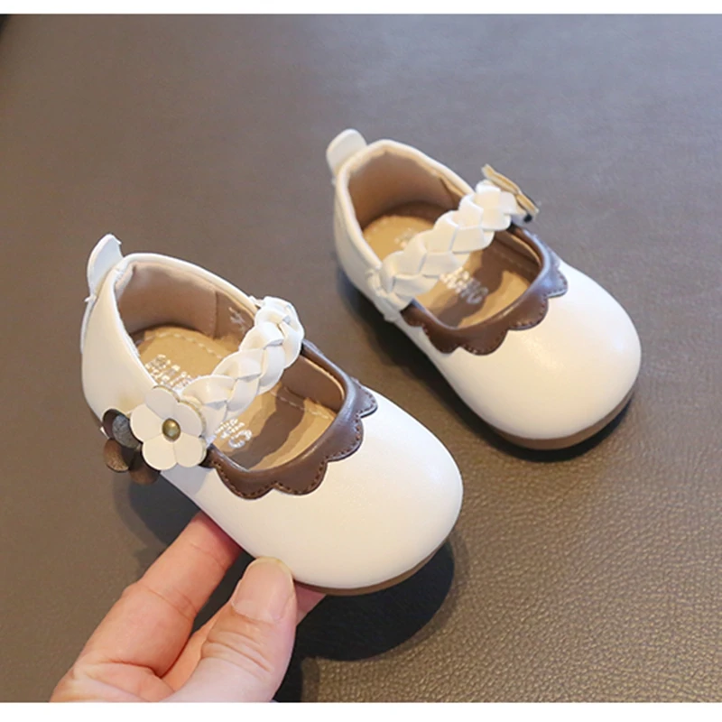 11-15cm New Born Baby Girls First Walkers Cute Ruffle Flower Toddler Girl Dress Shoes For Birthday Party Wedding Soft Kids Shoes